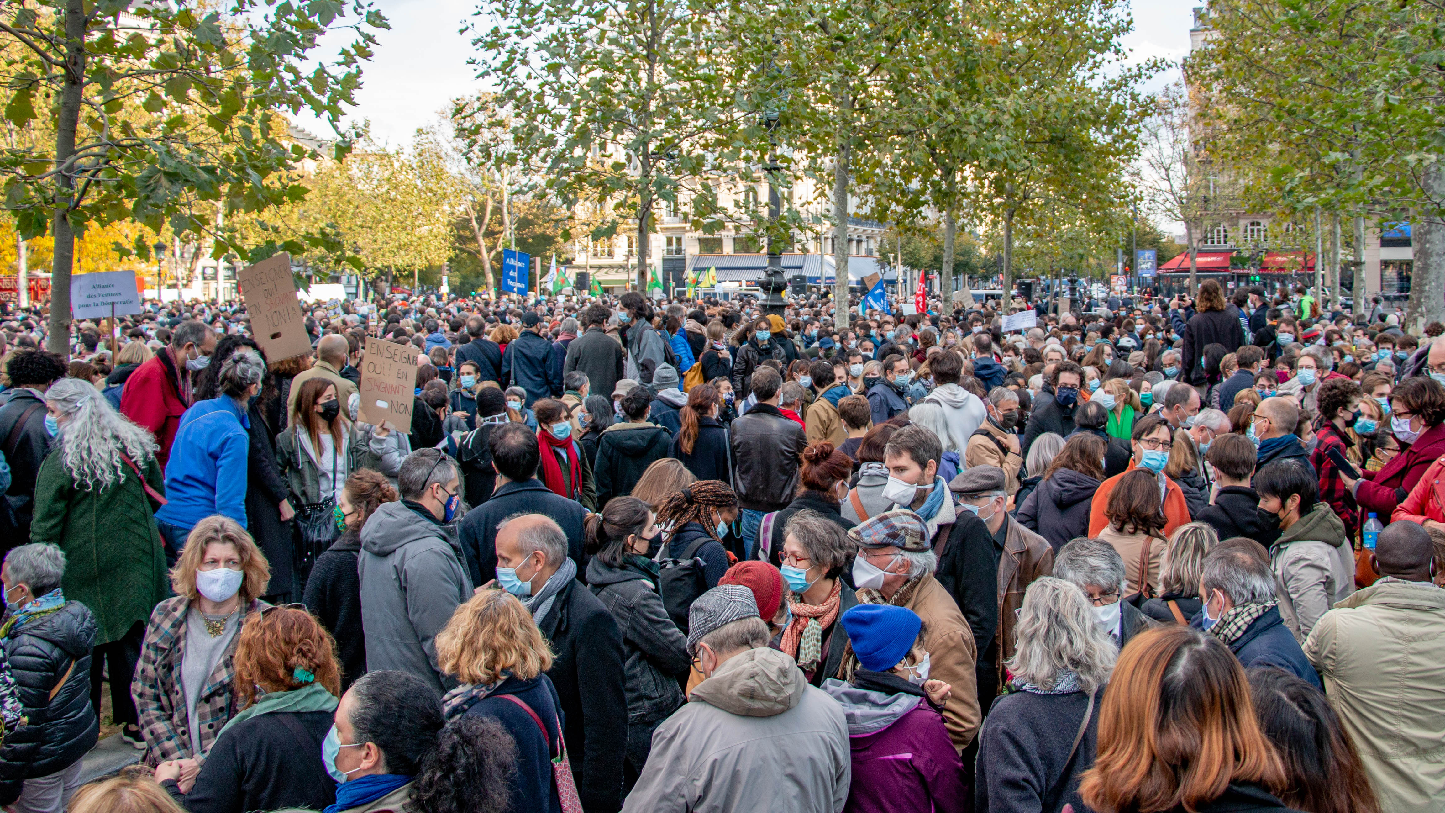  Place de la République, rassemblement en hommage à Samuel Paty